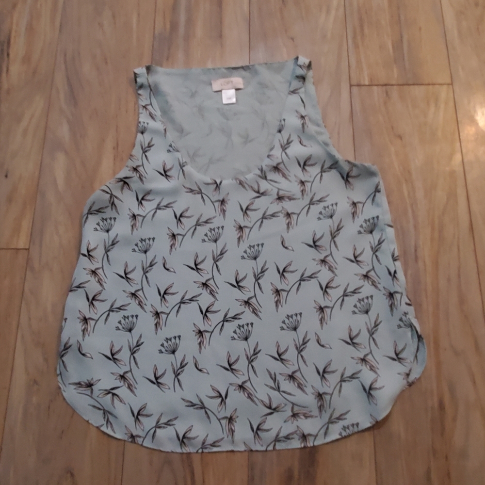 Ann Taylor LOFT Blue Floral Blouse XSP